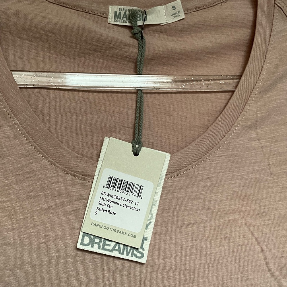 ✨BAREFOOT DREAMS MALIBU WOMEN'S SLEEVELESS SLUB TEE Size small - Picture 2 of 7